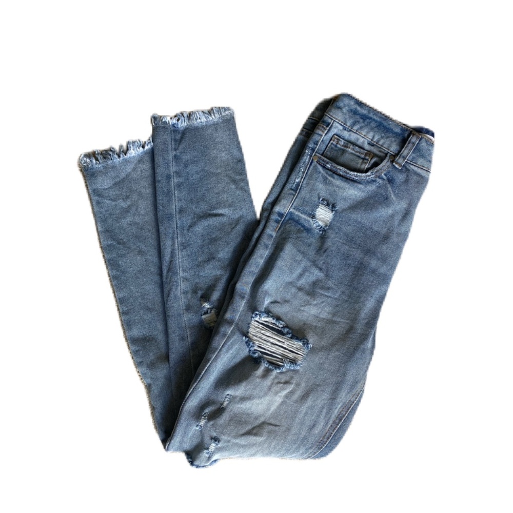 Tinseltown denim Hi-Rise The Mom Jean distressed 9
